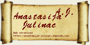 Anastasija Julinac vizit kartica
